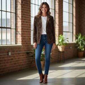 Point Zero Classic Velvet Patterned Blazer‎